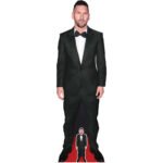 Lionel Messi 'Black Suit' (Argentine Footballer) Lifesize + Mini Cardboard Cutout / Standee