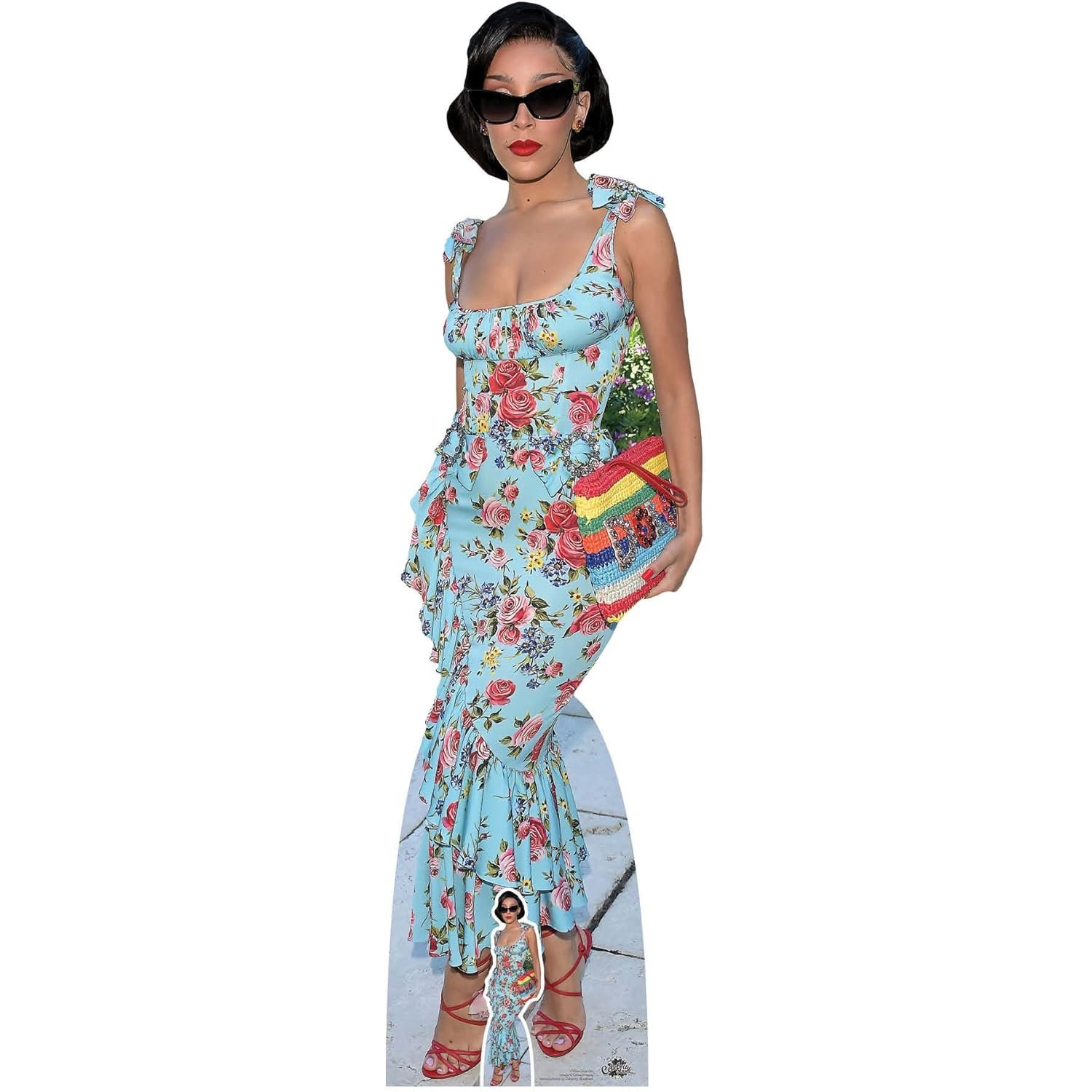 CS964 Doja Cat 'Flowery Dress' (American Singer-Songwriter) Lifesize + Mini Cardboard Cutout Standee Doja Cat 'Flowery Dress' (American Singer/Songwriter) Lifesize + Mini Cardboard Cutout / Standee - Image 1