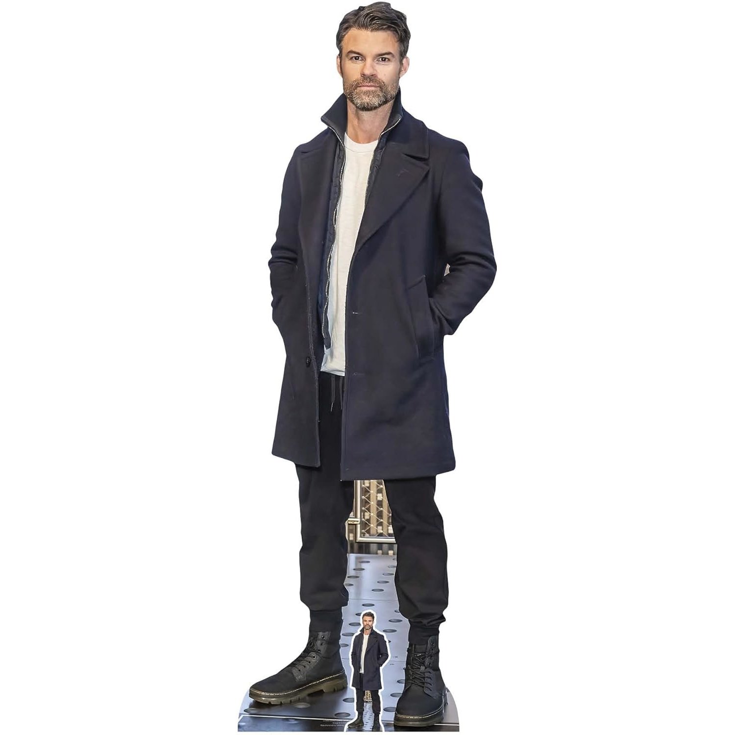 CS966 Daniel Gillies 'Black Coat' (Canadian-New Zealand Actor) Lifesize + Mini Cardboard Cutout Standee Daniel Gillies 'Black Coat' (Canadian/New Zealand Actor) Lifesize + Mini Cardboard Cutout / Standee - Image 1