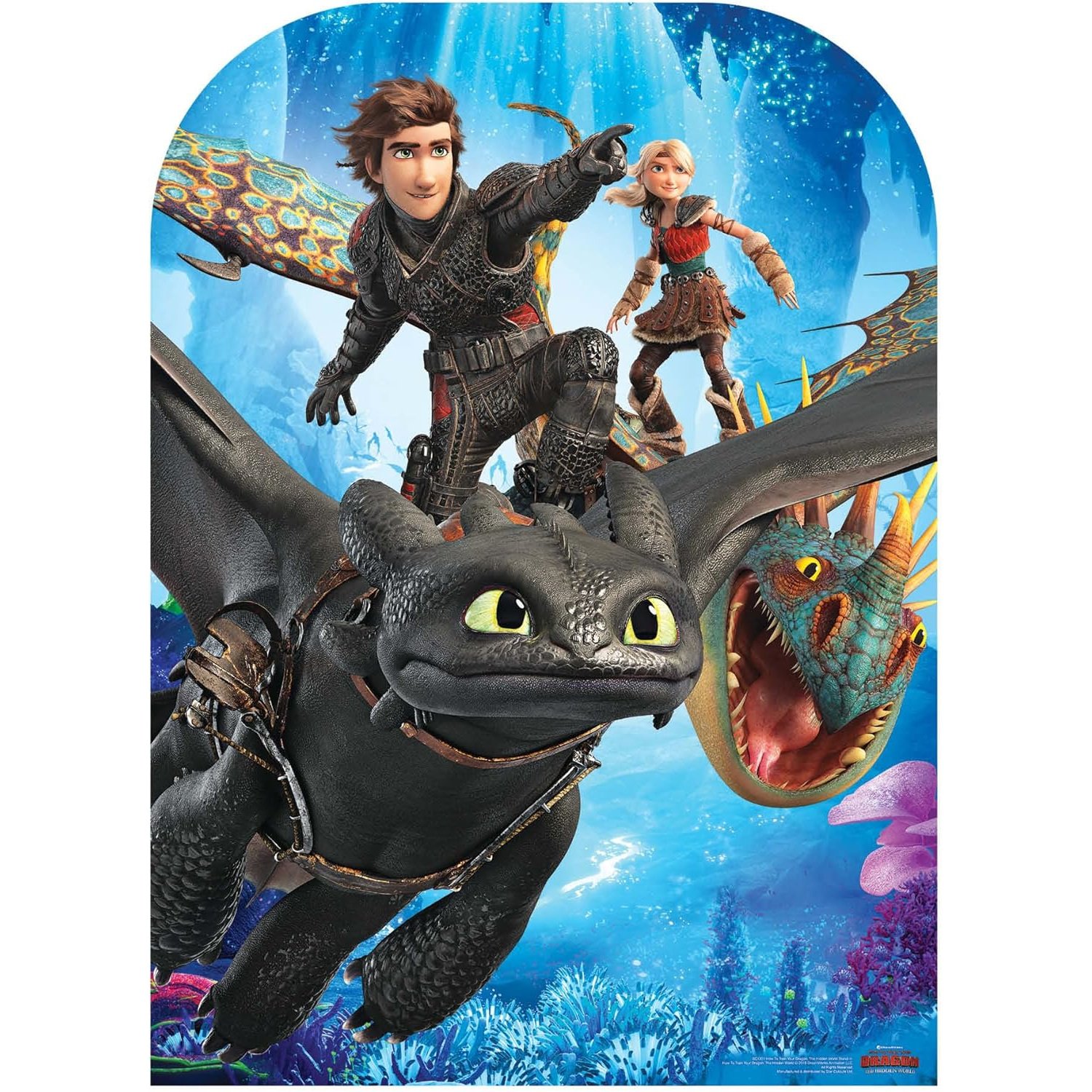 SC1301 Toothless, Hiccup, Stormfly & Astrid (How To Train Your Dragon) Official Child Size Stand-In Cardboard Cutout Standee Toothless, Hiccup, Stormfly & Astrid (How To Train Your Dragon) Official Child Size Stand-In Cardboard Cutout / Standee - Image 1