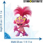 Queen Poppy 'Microphone & Heart Glasses' (Trolls World Tour) Official Small Cardboard Cutout / Standee - Image 3
