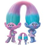 Satin & Chenille 'Twin Sisters' (Trolls World Tour) Official Lifesize + Mini Cardboard Cutout / Standee