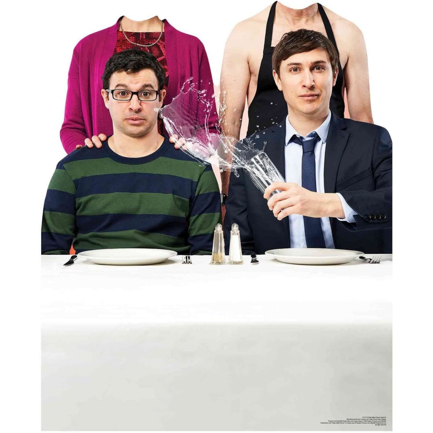 SC1572 Jonny, Adam, Martin & Jackie (Friday Night Dinner) Official Lifesize Stand-In Cardboard Cutout Standee Jonny, Adam, Martin & Jackie (Friday Night Dinner) Official Lifesize Stand-In Cardboard Cutout / Standee - Image 1