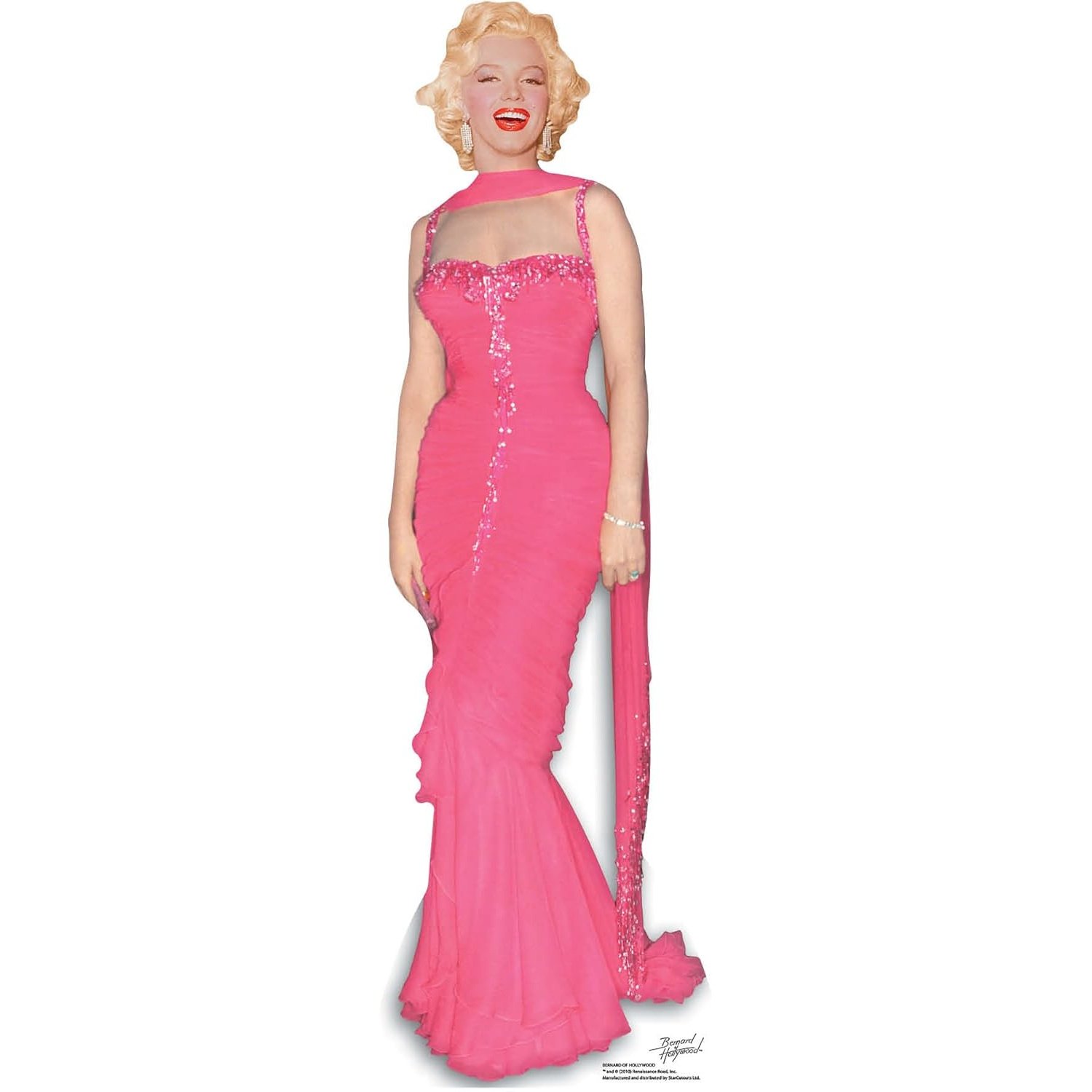 SC272 Marilyn Monroe 'Pink Evening Gown' (American Actress) Official Lifesize Cardboard Cutout Standee Marilyn Monroe 'Pink Evening Gown' (American Actress) Official Lifesize Cardboard Cutout / Standee - Image 1