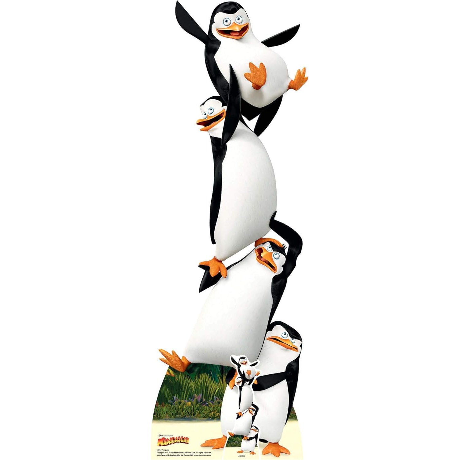SC969 Penguins 'Topsy Turvy' (Madagascar) Official Lifesize + Mini Cardboard Cutout Standee Penguins 'Topsy Turvy' (Madagascar) Official Lifesize + Mini Cardboard Cutout / Standee - Image 1