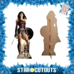 Wonder Woman 'Justice League Shield' (Gal Gadot) Official Lifesize + Mini Cardboard Cutout / Standee - Image 2