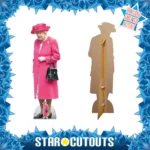 Queen Elizabeth II 'Pink Coat & Hat' (British Royal Family) Lifesize + Mini Cardboard Cutout / Standee - Image 2