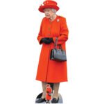 Queen Elizabeth II 'Red Coat & Hat' (British Royal Family) Lifesize + Mini Cardboard Cutout / Standee