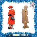 Queen Elizabeth II 'Red Coat & Hat' (British Royal Family) Lifesize + Mini Cardboard Cutout / Standee - Image 2