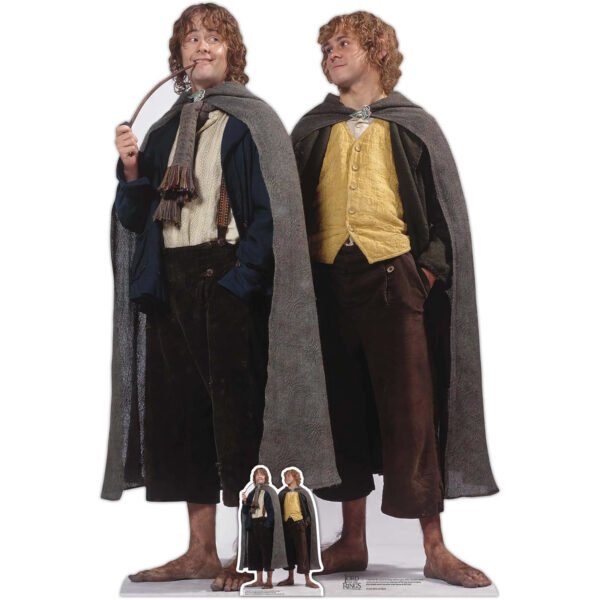 Merry Brandybuck & Pippin Took (The Lord of the Rings) Double Official Lifesize + Mini Cardboard Cutout / Standee