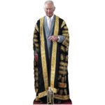 King Charles III 'Gold Robe' (British Royal Family) Lifesize + Mini Cardboard Cutout / Standee