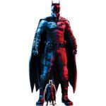 The Batman 'Robert Pattinson' Red & Blue Style (The Batman 2022) Official Lifesize + Mini Cardboard Cutout / Standee