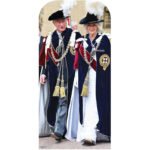 King Charles III & Queen Camilla 'Order of the Garter' (British Royal Family) Lifesize Stand-In Cardboard Cutout / Standee