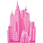 Pink City (Silhouette) Large + Mini Cardboard Cutout / Standee