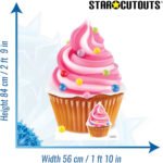 Pink Cupcake Swirl (Party Decoration) Large + Mini Cardboard Cutout / Standee - Image 3