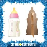 Pink Baby Bottle (Party Decoration) Large + Mini Cardboard Cutout / Standee - Image 2