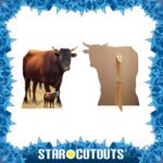 Young Bull (Farm Animal) Large + Mini Cardboard Cutout / Standee - Image 2