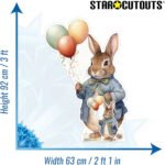 Easter Bunny Rabbit with Balloons & Blue Jacket Lifesize + Mini Cardboard Cutout / Standee - Image 3