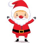 Cartoon Christmas Santa Claus Mini Cardboard Cutout / Standee
