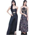 Lisa & Jisoo (K-Pop) Two Shelf Top Mini Cardboard Cutouts / Standees