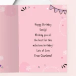 Personalised Any Message Multi Photo Upload Pink Birthday Card - Image 2