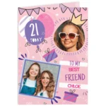 Personalised Any Message Multi Photo Upload Pink Birthday Card - Image 5