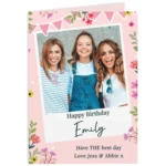 Personalised Floral Design Photo Upload Card - Image 5