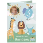 Personalised Children's Photo Upload Safari Animals Design Birthday Card - Image 5