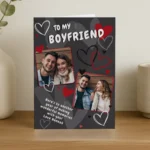 Personalised Multi Photo Upload Hearts Design Greeting Card