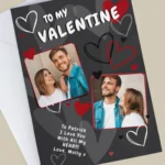 Personalised Multi Photo Upload Hearts Design Greeting Card - Image 3