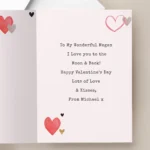 Personalised Multi Photo Upload Red Hearts Design Greeting Card - Image 2