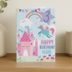 Personalised Children's Princess Castle & Unicorn Design Birthday Card - Image 4