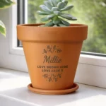 Personalised Any Message Floral Design Indoor/Outdoor Terracotta Plant Pot - Image 3