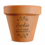 Personalised Any Message Floral Design Indoor/Outdoor Terracotta Plant Pot - Image 6