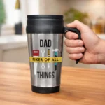 Personalised Name Only Tools Motif Stainless Steel Thermal Travel Mug - Image 2