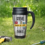 Personalised Name Only Tools Motif Stainless Steel Thermal Travel Mug - Image 3