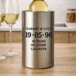 Personalised Big Date & Message Stainless Steel Wine Cooler