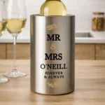 Personalised Any Message Couples Stainless Steel Wine Cooler