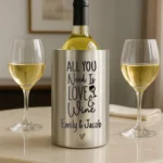 Personalised 'All You Need Is Love & Wine' Stainless Steel Wine Cooler - Image 3