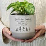 Personalised Any Message Floral Design Ceramic Indoor Plant Pot - Image 2