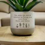 Personalised Any Message Floral Design Ceramic Indoor Plant Pot - Image 3