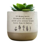 Personalised Any Message Floral Design Ceramic Indoor Plant Pot - Image 4