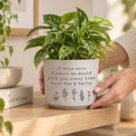 Personalised Any Message Floral Design Ceramic Indoor Plant Pot - Image 3