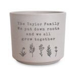 Personalised Any Message Floral Design Ceramic Indoor Plant Pot - Image 5
