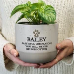 Personalised Pet Paw Print Motif Memorial Ceramic Indoor Plant Pot - Image 2