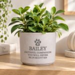 Personalised Pet Paw Print Motif Memorial Ceramic Indoor Plant Pot