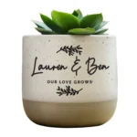 Personalised Any Message Botanical Design Ceramic Indoor Plant Pot - Image 4