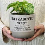 Personalised Any Message Memorial Ceramic Indoor Plant Pot - Image 2