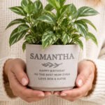 Personalised Any Message Memorial Ceramic Indoor Plant Pot - Image 2