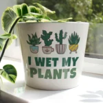 Personalised Assorted Plants Design Big Text White Ceramic Indoor Plant Pot